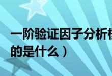 一阶验证因子分析模型的目的（因子分析的目的是什么）