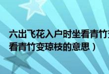 六出飞花入户时坐看青竹变琼枝啥意思（六出飞花入户时坐看青竹变琼枝的意思）