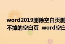 word2019删除空白页删不掉怎么办（怎么删除word里删不掉的空白页  word空白页删不掉怎么办）