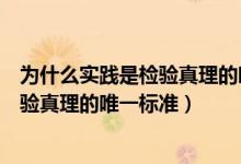 为什么实践是检验真理的唯一标准马克思（为什么实践是检验真理的唯一标准）
