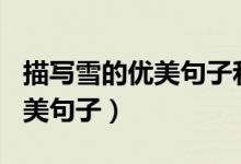 描写雪的优美句子和诗句100字（描写雪的优美句子）