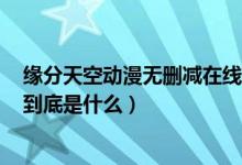 缘分天空动漫无删减在线观看（所谓的 lsquo 缘分 rsquo 到底是什么）