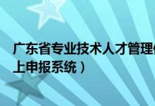 广东省专业技术人才管理信息系统（广东省专业技术人才网上申报系统）