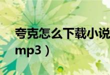 夸克怎么下载小说到mp3（怎么下载小说到mp3）