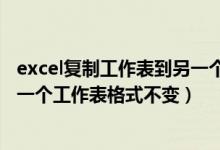 excel复制工作表到另一个工作表格式不变（excel复制到另一个工作表格式不变）