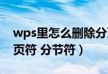 wps里怎么删除分页符（WPS中如何删去分页符 分节符）