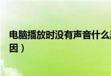 电脑播放时没有声音什么原因（电脑播放没有声音是什么原因）