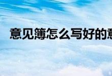 意见簿怎么写好的意见（意见簿表格样式）