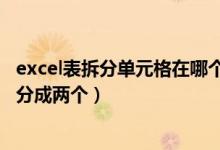 excel表拆分单元格在哪个功能里（excel怎么把一个单元格分成两个）