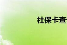 社保卡查询密码是什么