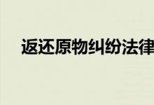 返还原物纠纷法律依据（返还原物纠纷）