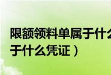 限额领料单属于什么凭证类型（限额领料单属于什么凭证）