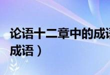 论语十二章中的成语及解释（论语十二章中的成语）
