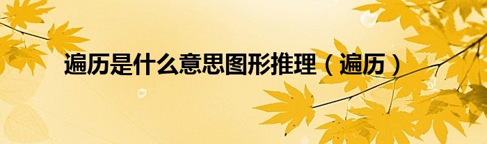 遍历是什么意思图形推理（遍历）