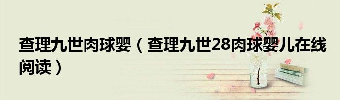 查理九世肉球婴（查理九世28肉球婴儿在线阅读）