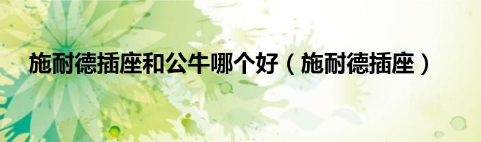 施耐德插座和公牛哪个好（施耐德插座）