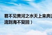 君不见黄河之水天上来奔流到海不复回（黄河之水天上来奔流到海不复回）