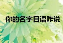 你的名字日语咋说（你的名字日语怎么写）