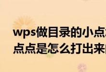 wps做目录的小点怎么打（WPS目录里面的点点是怎么打出来的）