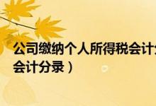 公司缴纳个人所得税会计分录是什么（公司缴纳个人所得税会计分录）