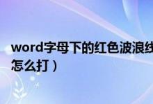 word字母下的红色波浪线怎么去（word中字母上的波浪线怎么打）