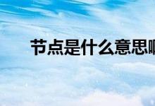 节点是什么意思啊（节点是什么意思）