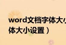 word文档字体大小设置不了（word文档字体大小设置）
