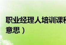 职业经理人培训课程内容（职业经理人是什么意思）