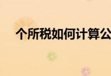 个所税如何计算公式（个所税如何计算）