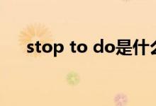 stop to do是什么意思（stop to do）