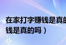 在家打字赚钱是真的吗还是假的（在家打字赚钱是真的吗）