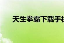 天生拳霸下载手机版（天生拳霸下载）