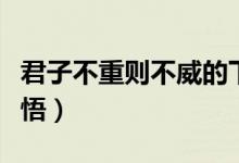 君子不重则不威的下一句（君子不重则不威感悟）