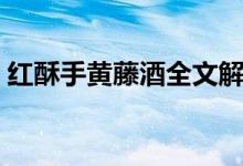 红酥手黄藤酒全文解释（红酥手黄藤酒全文）