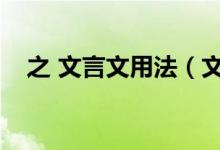 之 文言文用法（文言文之的用法和例句）