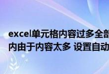 excel单元格内容过多全部显示自动调整（Excel单个单元格内由于内容太多 设置自动换行后 仍然无法完全显示）