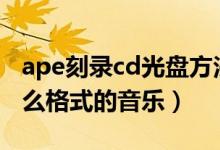 ape刻录cd光盘方法（刻录CD光盘 最好用什么格式的音乐）