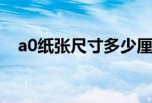 a0纸张尺寸多少厘米（a0纸张大小尺寸）