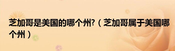 芝加哥是美国的哪个州?（芝加哥属于美国哪个州）