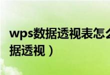 wps数据透视表怎么变成正常的表格（wps数据透视）