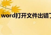 word打开文件出错了（word打开文件出错）