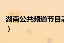 湖南公共频道节目表(湖南公共频道节目回看)