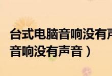 台式电脑音响没有声音耳机有声音（台式电脑音响没有声音）
