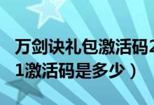 万剑诀礼包激活码2023（4399皮卡活动礼包1激活码是多少）