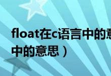 float在c语言中的意思和用法（float在c语言中的意思）