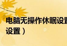 电脑无操作休眠设置怎么办（电脑无操作休眠设置）