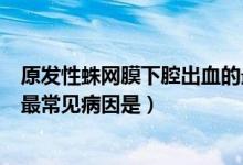原发性蛛网膜下腔出血的最常见病因是（蛛网膜下腔出血的最常见病因是）