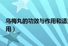 乌梅丸的功效与作用和适用人群和用量（乌梅丸的功效与作用）