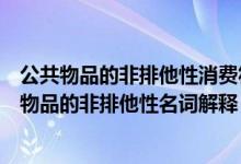 公共物品的非排他性消费符合社会资源的帕累托准则（公共物品的非排他性名词解释）