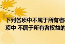 下列各项中不属于所有者权益的是计提的盈余公积（下列各项中 不属于所有者权益的是( )）